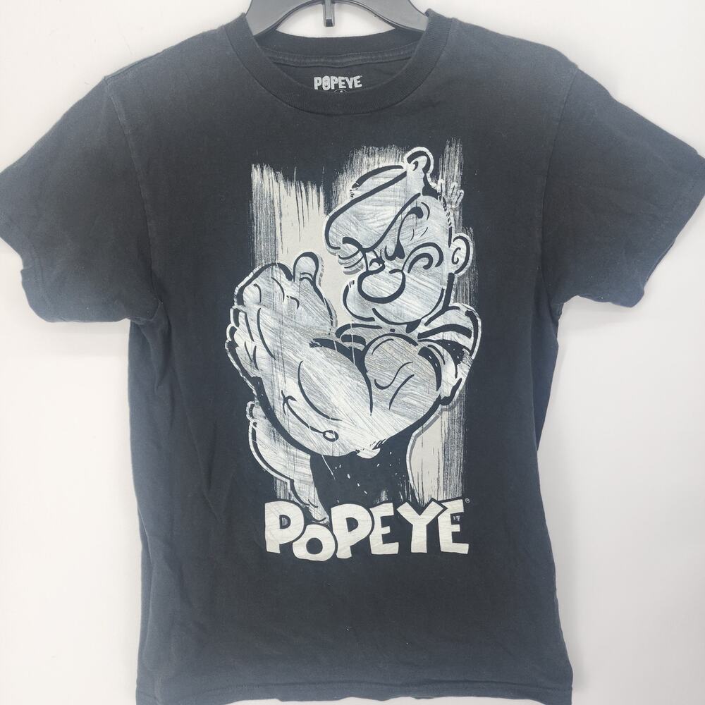 Popeye Character Sketch Graphic Tee Black S